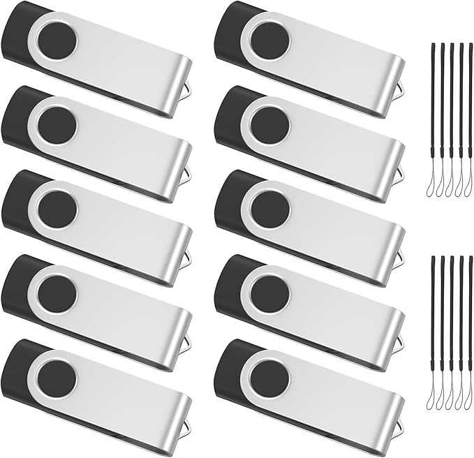 ABLAZE 128MB Flash Drive with Type C Adater, 10 Pack USB 2.0 Thumb Drive 128MB USB Stick Memory Stick Pendrives for Smartphones/Computer/PC