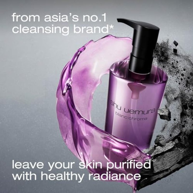 Shu Uemura Blanc Chroma Cleansing Oil, Brightening and Polishing Makeup Remover, Facial Cleanser for All Skin Types, 15.2 Fl. Oz.