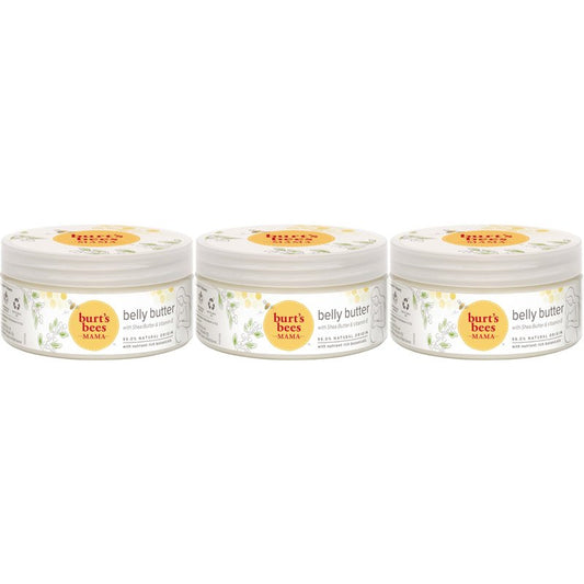 Burt's Bees Mama Belly Butter Stretch Mark Cream for Pregnancy Massages Body & Reduces Scar Appearance, Prenatal & Postnatal Tummy Skin Care, Shea Butter & Vitamin E Rich Formula, 6.5 Oz (Pack of 3)