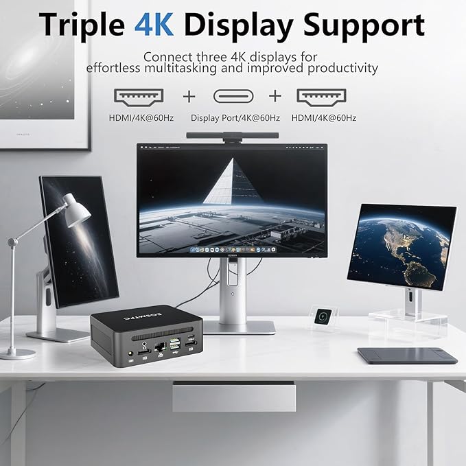 EGSMTPC Mini Desktop Computer, Intel Core i5-12450H (Up to 4.40GHz), 16GB DDR4 RAM, 1TB M.2 SSD, Mini PC Supports Triple 4K Display, USB 3.2, Wi-Fi 6, BT 5.2, RJ45 2.5G, Win 11 pro