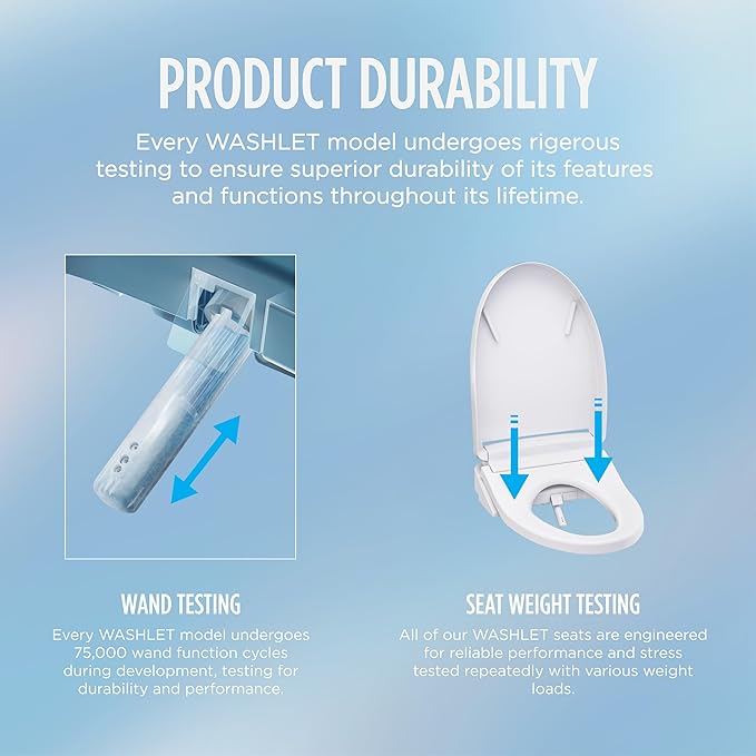 TOTOÂ® WASHLETÂ®+ S7A Electronic Bidet Toilet Seat, EWATER+Â® Bowl and Wand Cleaning, Auto Open and Close Classic Lid, Elongated, Cotton White - SW4734AT40#01