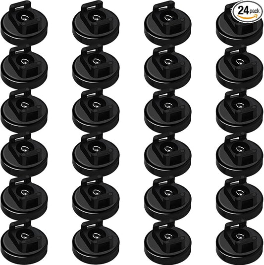 CNHABAGU Magnet Zip Tie Mount Magnetic Zip Ties Mount 25LBS Strong Multipurpose Wire Cable Holder Mount Wire Clips Management for Home Office Marine Electrical Wiring (Black, 24 Piece)