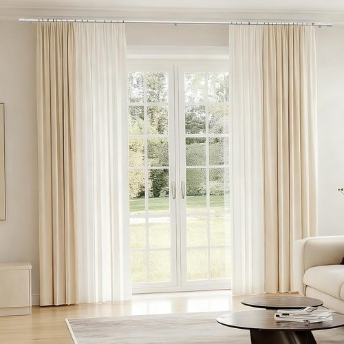 Adjustable Silver Curtain Rods by [Brand Name] - 5/8” Diameter, 30-120 Inch for Windows | 2 Pack
