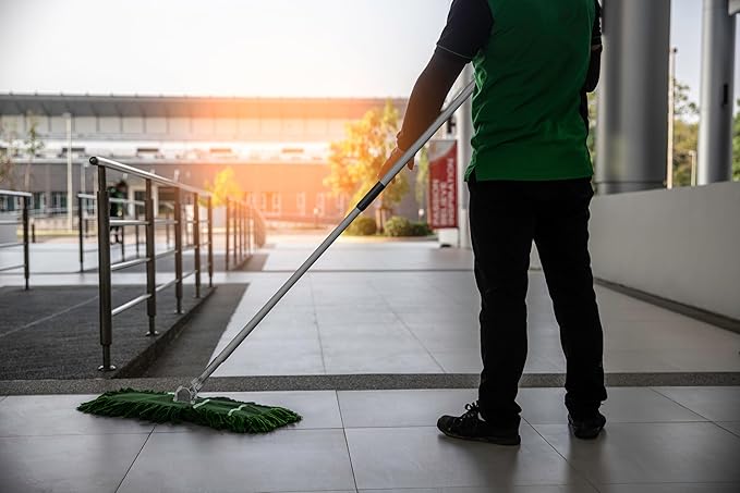 Ultimate Dust Mop Kit: Industrial-Grade Performance, Heavy-Duty Frame, Telescopic Handle - Green 48 Inch