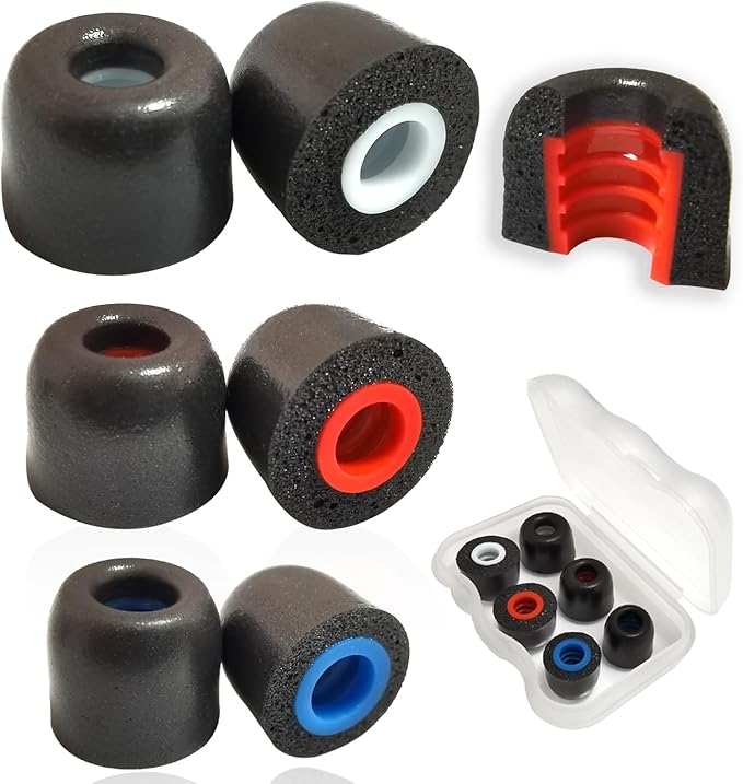 Luckvan Memory Foam Tips Replacement Ear Tips Fit 5mm-7mm Anti-Slip Isolation Noise Replacement Earbuds Tips for in-Ear Earphones with Storage Box