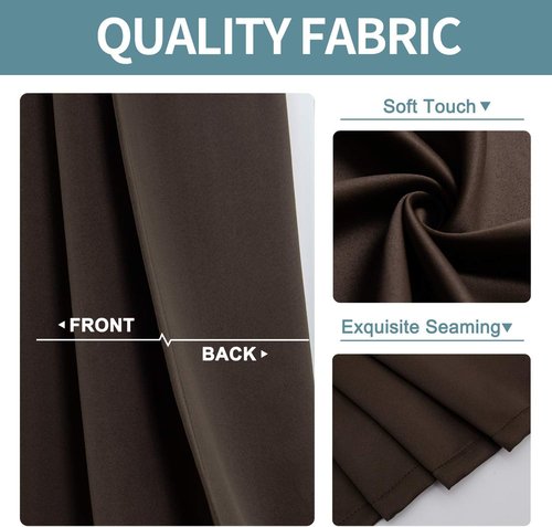 ChrisDowa Blackout Curtains - 102 Inch Long Grommet Thermal Insulated Panels for Living Room | Brown, 52 x 102 Inch