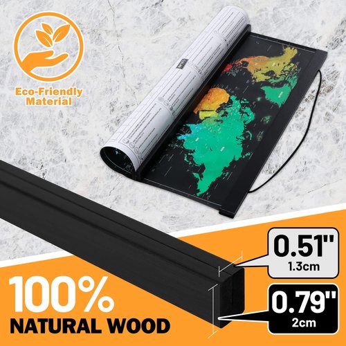Benjia Magnetic Wooden Poster Frame - Light Wood Hanger for Photos & Art Prints | 32x24, 32x40, 32x48, Black