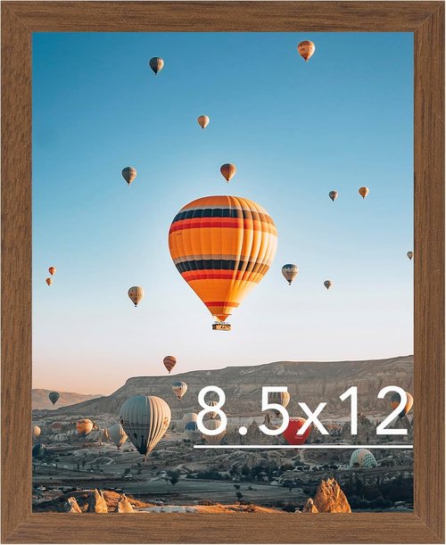 JCJMY Picture Frame 8.5x12 - Brown Wall Hanging & Tabletop Display | Shatter Resistant Plexiglass