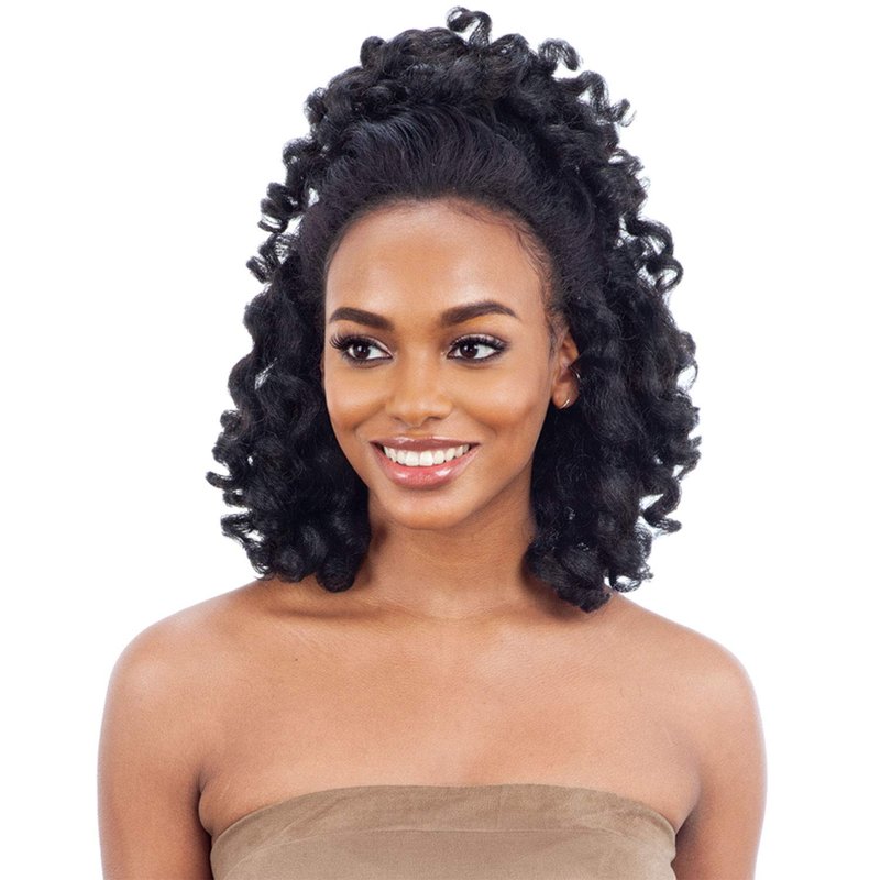 Freetress Equal Synthetic Drawstring Fullcap Half Wig - NATURAL ROD SET (1B Off Black)