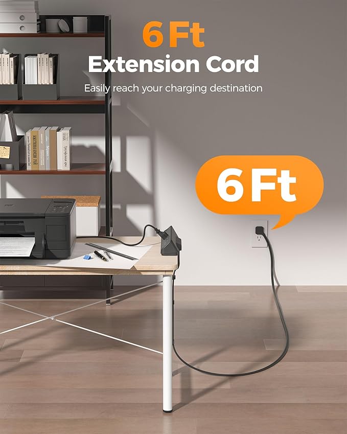 TESSAN Desk Clamp Power Strip 6 Ft, 2100J Surge Protector Desk Charging Station, 5 Outlets with 4 USB Ports (2 USB C), Flat Plug Extension Cord with Multiple Outlets for Home Office Dorm Room, Black