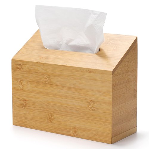 Hand Towel Box Cover Compatible with Kleenex Disposable Paper Hand Towels, Bamboo Wood Hand Towel Holder for Bathroom Kitchen Living Room Countertop