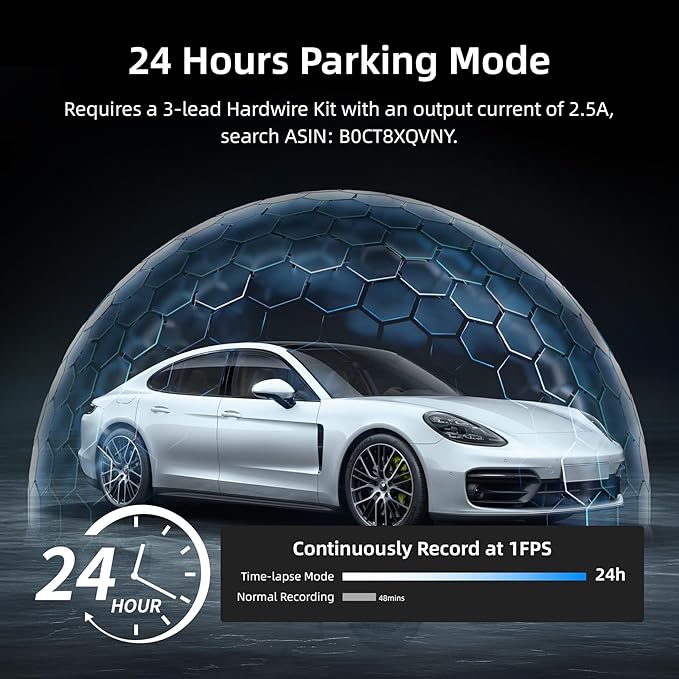 12" Rear View Mirror Camera,4 Channel Mirror Dash Cam Front and Rear Inside,Backup Camera for Cars,5.8GHz WiFi 360 Smart Rearview Camera,APP,GPS,Night Vision Backup Camera, Free 128GB SD Card