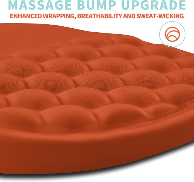 Kuosgm Ergonomic Mouse Pad Wrist Support with Memory Foam Massage Bulge, Carpal Tunnel Pain Relief Mousepad Wrist Rest for Mouse(12x8 inch, Orange)