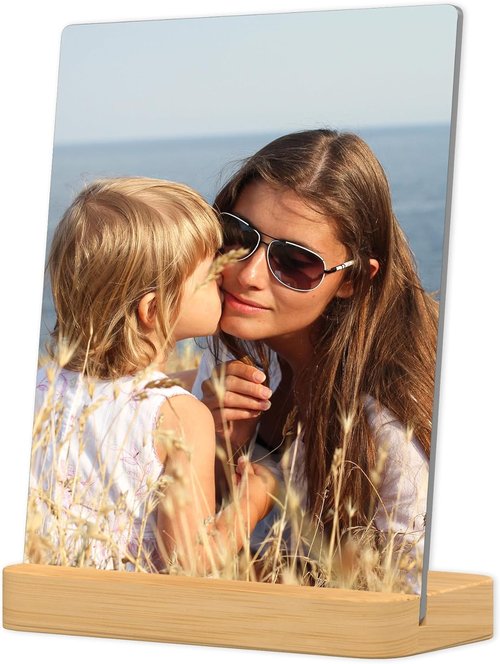 Custom Metal Photo Prints | Personalized Picture Gifts with Natural Bamboo Base - Ready to Hang Wall Art