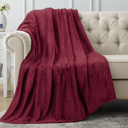 Utopia Bedding Fleece Blanket - Luxury Anti-Static Soft Microfiber Throw in Burgundy | 50x60 Inch