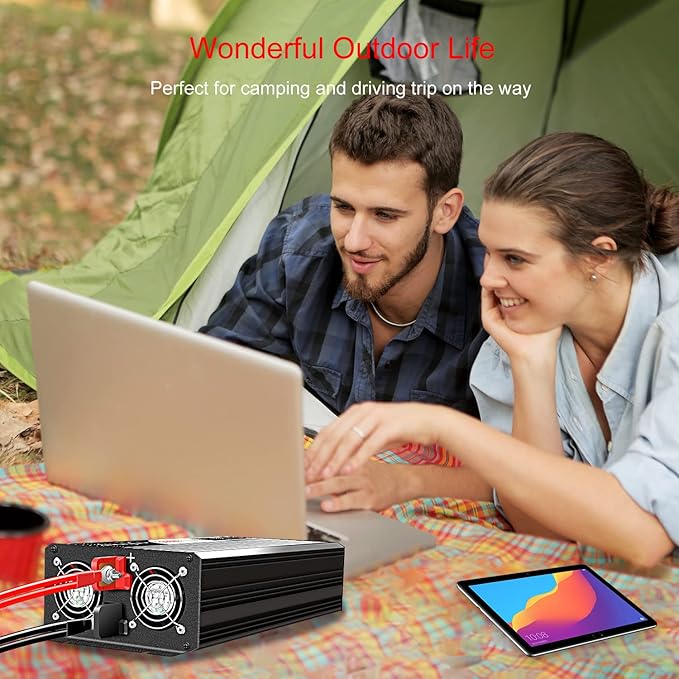 Xijia 2000W Pure Sine Wave Inverter, 48V to 120V AC Power Converter for Winter Home Backup, Solar Systems, RV and Truck Cold-Weather Use, Remote & Bluetooth Control, with 2×20A AC Sockets, 4000W Peak