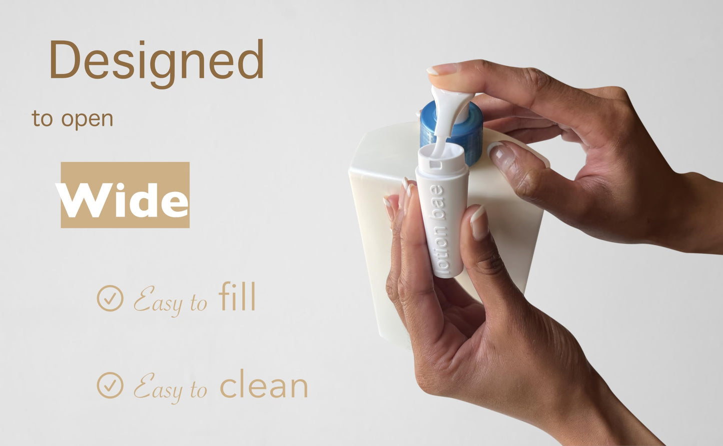 Lotion Bae Chic Refillable Mini Lotion Bottle for Purses and Pockets (.27 oz) — Turn Your Favorite Brands into Stylish Travel-Size Lotions, Sunscreens, and More