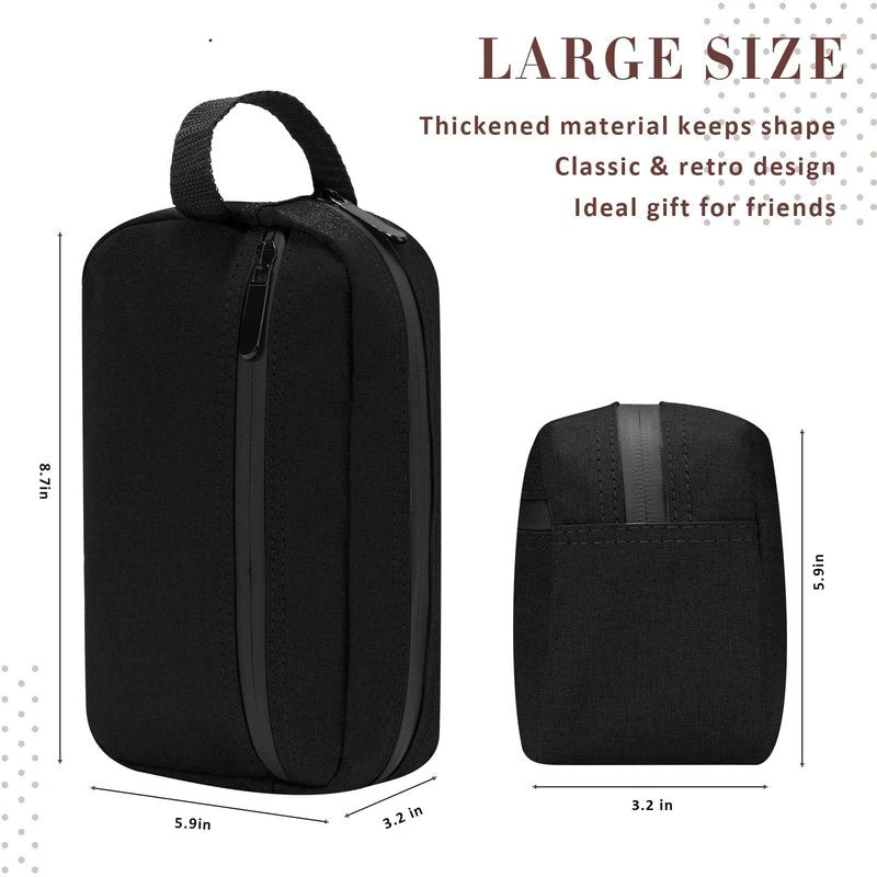 Hillban 9 Pcs Portable Toiletry Bag for Men Water Resistant Shaving Bag Foldable Cosmetic Bag Travel Bag for Toiletries Hanging Storage Shower Bag wedding groomsmen gifts(Black)