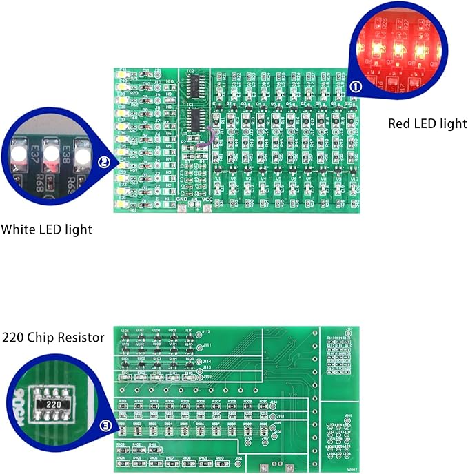 Yidab Soldering Practice Kit DIY Two-sided SMT 3-row White Red LED SMD Circuit Kit Learn Soldering Kit For Beginners