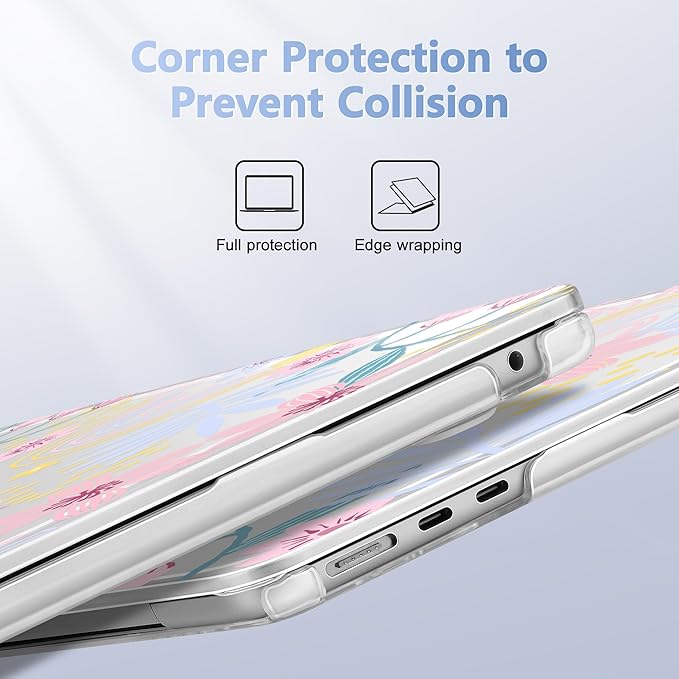 Lepeoac Case for 2026/2025/2024/2023 MacBook Air 15-inch Laptop Release M5 A3448 /M4 A3241 /M3 A3114 /M2 A2941, Stylish Protective Hard Shell Cover for MacBook Air 15.3 inch, Florals