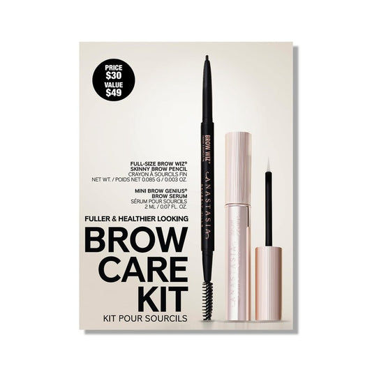 Anastasia Beverly Hills Brow Care Kit - Luxury Brow Revitalizing Set for Fuller-Looking Brows, Includes Strengthening Serum and Styling Wax - Ebony