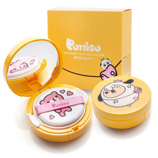 Puttisu Kids Sun Cushion SPF50 PA+++ UVB& UVA Protection Physical Sunscreen 15g (1 Pack)