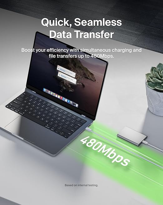 Belkin USB C to USB C Cable, 9.9ft, 60W - Type C Charger, iPhone Charger Cord, Soft, Braided, Flexible for iPhone 17, Galaxy S25, Pixel 10, Airpods, iPad Pro, Tablet & More, Travel Essentials - White