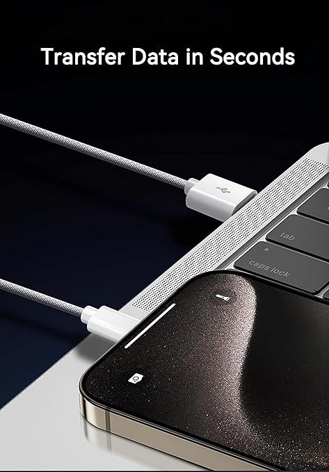 Woven iPhone17 Charger Cable, [MFi Certified] USB A to USB C Cord Fast Charging for Apple iPhone Air, iPhone 17 Pro Max/16 Plus/16Pro/15, iPad Air 5, USB to Type C Carplay Charge Wire (6.6ft, White)