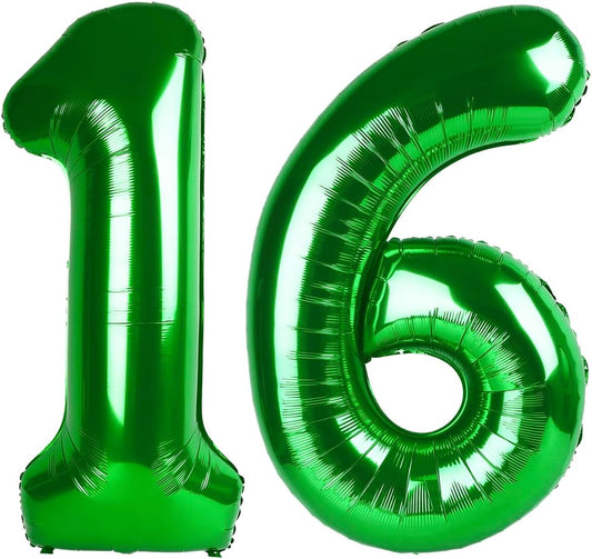 Skiennix 40-Inch Dark Green Number Balloons - Happy Birthday & Wedding Anniversary Decor