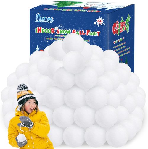 Luces 60 PCS Indoor Snow Balls - Soft Artificial Winter Toss Game | DIY Parent-Child Interaction