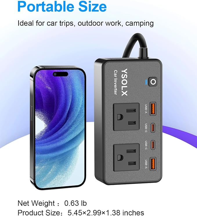 300W Portable Charger Car Power Inverters for Vehicle