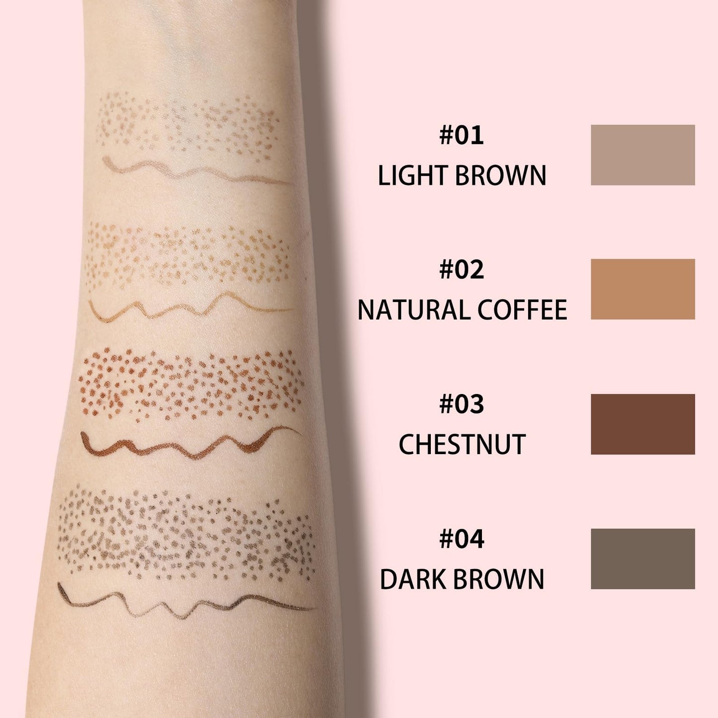 UCANBE 2PCS Dual-Ended Freckle Pen & Freckle Stamp - Precise 15° Curved Tip Makeup Waterproof & Smudge Proof, Long Lasting Faux Freckles Pencils (01 Light Brown+03 Chestnut)