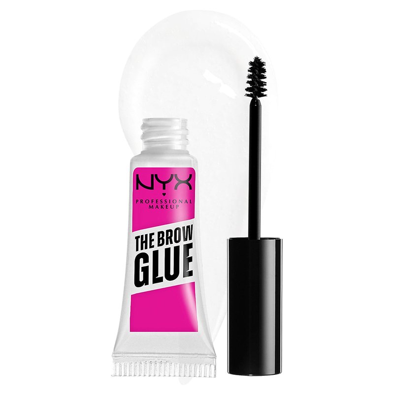 NYX PROFESSIONAL MAKEUP Micro Brow Pencil, Eyebrow Pencil - Brunette & The Brow Glue, Extreme Hold Eyebrow Gel - Clear