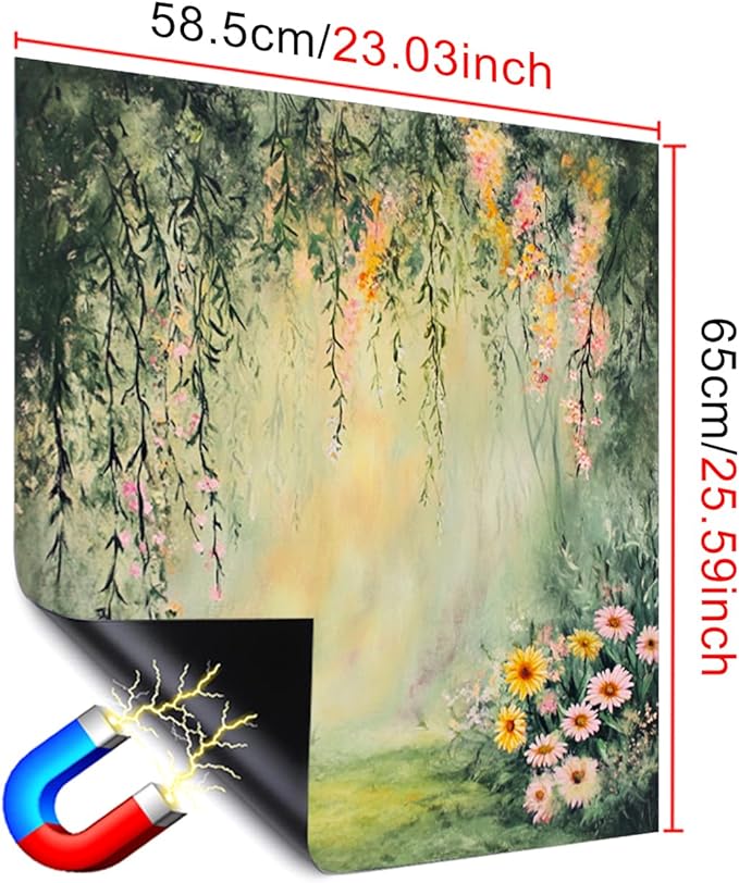 Dishwasher Magnet Cover 23x26 in Garden Forest with Cascading Blossoms and Sunlight Glow Dishwasher Cover for Kitchen Appliance Decoration Front Panel Sticker Panel Home Decor Decal