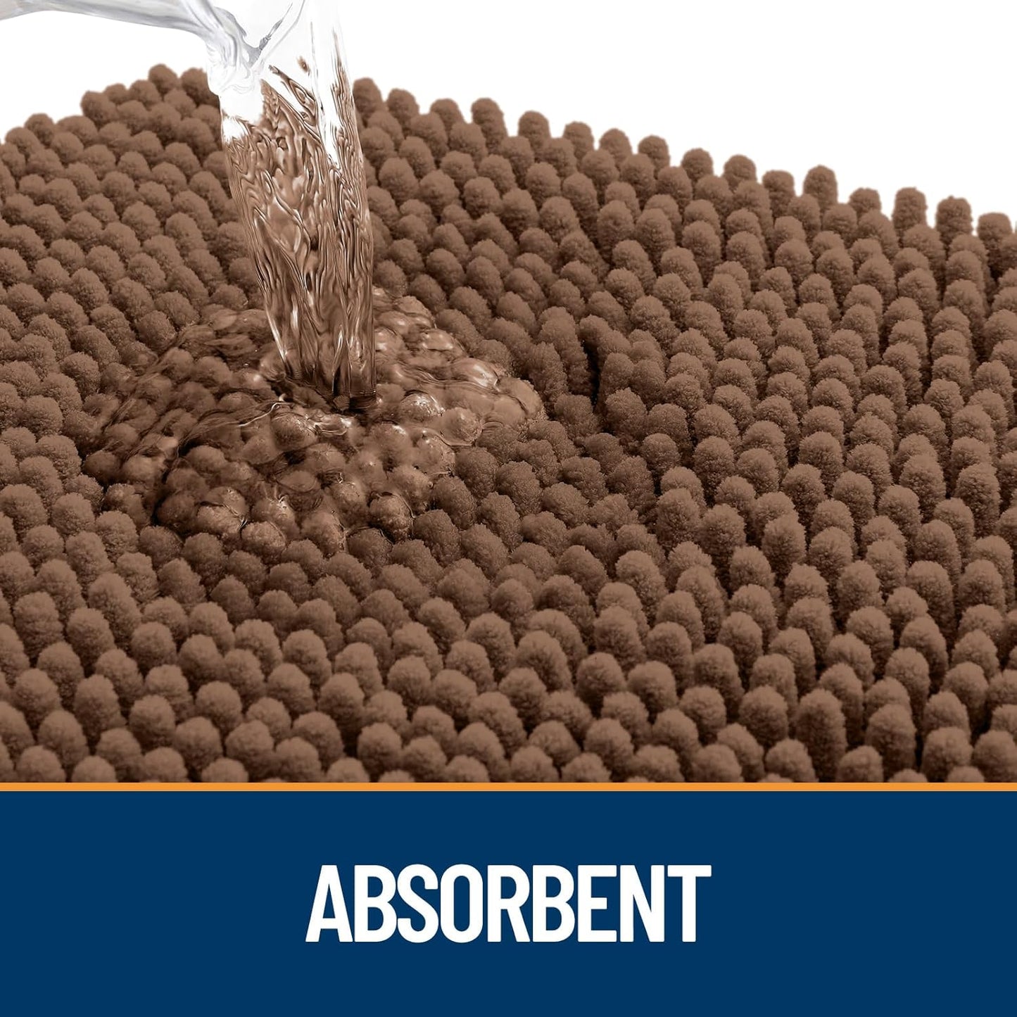 OLANLY Dog Door Mat - Absorbent Non-Slip Chenille Mat for Muddy Paws | 35x24 Mocha Indoor Carpet