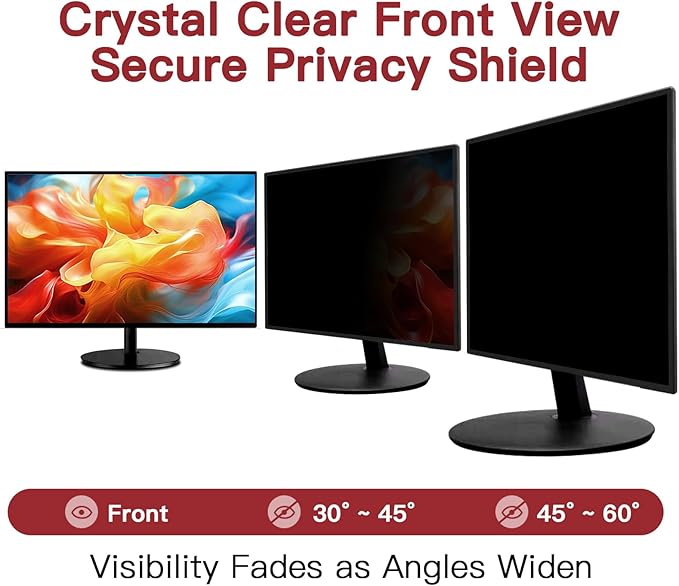 2 Pack 23.8 Inch Privacy Screen for Computer Monitor 16:9 Aspect Ratio, Eye Protection Anti Glare Computer Screen Cover, Removable Anti-Scratch Computer Screen Privacy Shield for 23.8'' Monitor