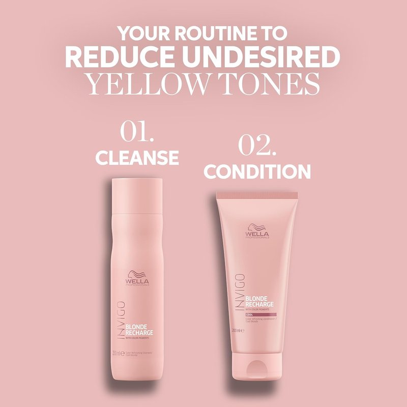 Wella Professionals Blonde Recharge Cool Shampoo - Color Enhancing Formula for Radiant Blonde Hair