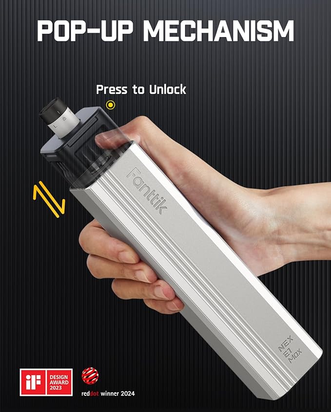 Fanttik E1 Max Electric Screwdriver, Mini Precision Screwdriver Set, 50 Magnetic Bits, Magnetic Storage, 5/32‘’Hex, Repair Tool Kit for Electronics Phone Camera Laptop Watch for Dad (Silver)