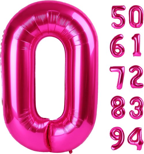 Hot Pink Number Balloon - 40 Inch 0 Balloon for Birthday Decorations | Perfect Pink Party Supplies