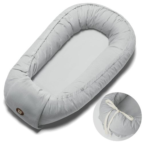 Baby Lounger - Adjustable Infant Lounger for Newborns 0-24 Months | Soft & Breathable Grey Tummy Time Lounger
