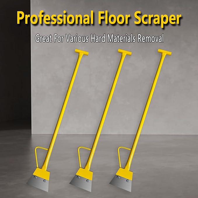 7â Heavy Duty Scraper Long handle scraper Tile Scraper Ice Scraper Removal Scraper Sturdy Floor Scraper Big Blade Scraper