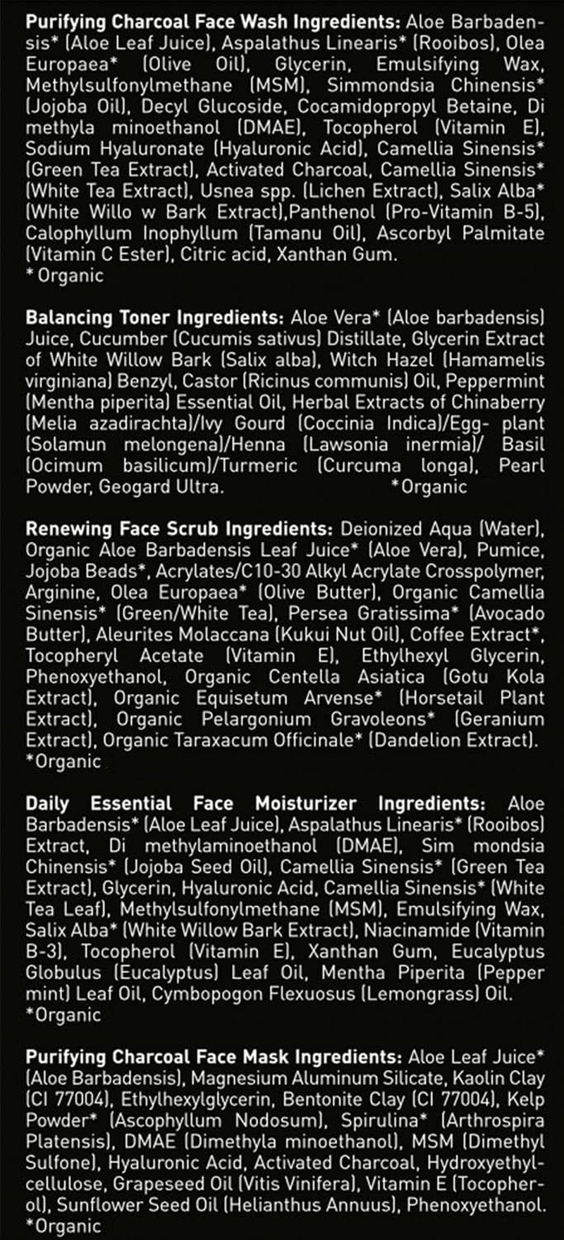 Brickell Men's Daily Elite Face Care Routine II, Toner, Charcoal Face Wash, Face Scrub, Anti-Aging Cream, Eye Cream, Charcoal Mask & Moisturizer, Activated Charcoal, Peptides, Hyaluronic Acid, Scented