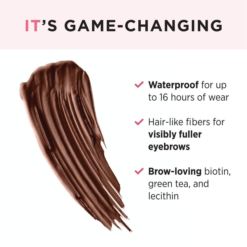 IT Cosmetics Brow Power Filler, Universal Auburn - Volumizing Tinted Fiber Brow Gel - Instantly Fills, Shapes & Sets Your Brows - Waterproof Formula Lasts Up To 16 Hours - 0.14 fl oz
