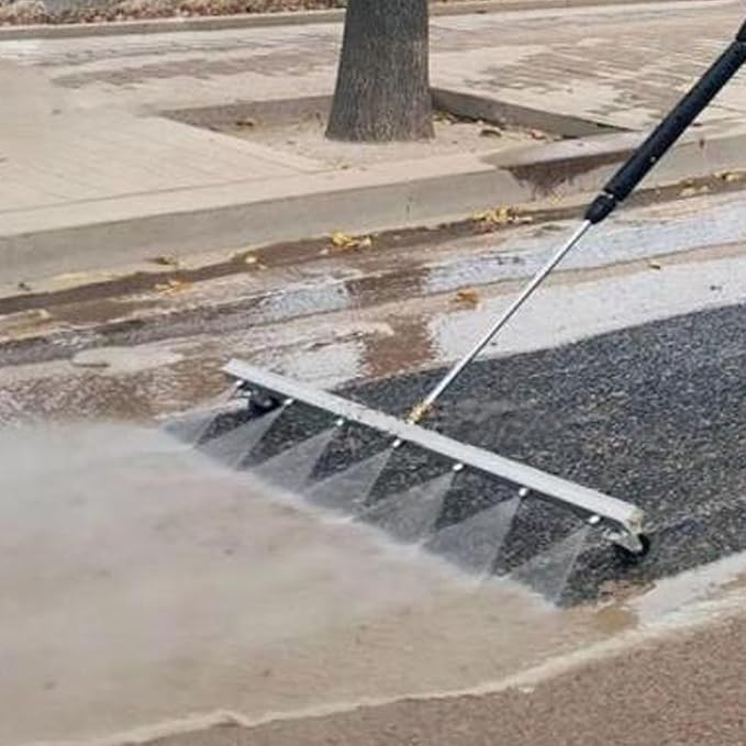 Pressure Washer Broom 39.37 Inch Extension Rod Stainless Steel Cleaner Quick Connect for Driveways Patios Undercarriages Commercial Residential Use (for Undercarriage Cleaner)