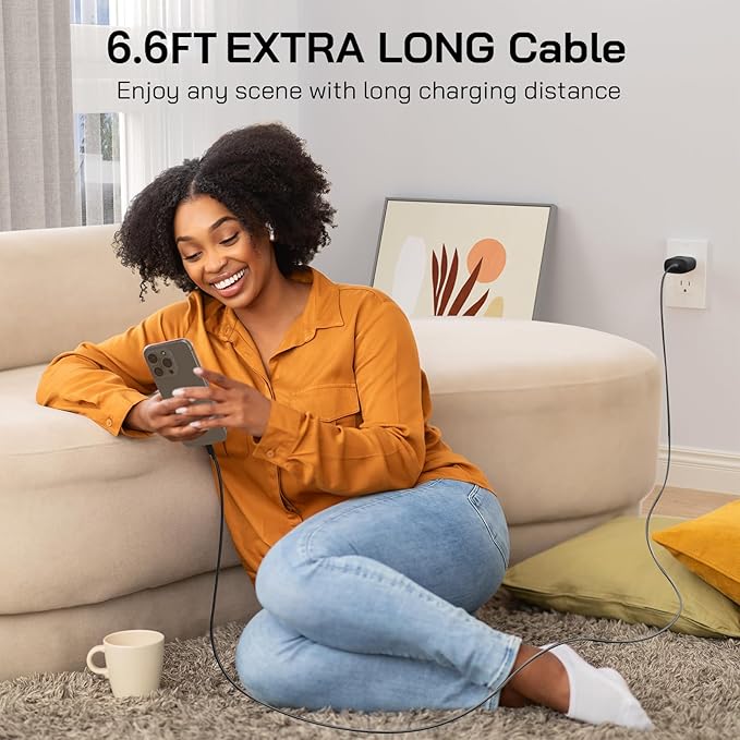 30W USB C i Phone 17 16 15 Charger Fast Charging, 2PACK Wall Charger for iPhone 16 15 Pro Max Charger Cord 6.6FT Fast Type C Block for iPhone 17 Pro Max/17 Air/16/15 Plus/15 Pro Max,i Pad Pro, Black