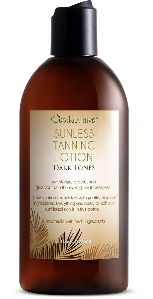 Sunless Tanning Lotion - Indoor Self-Tanner for Dark Tones | Bronzer for a Sun-Kissed Glow | 8 Oz