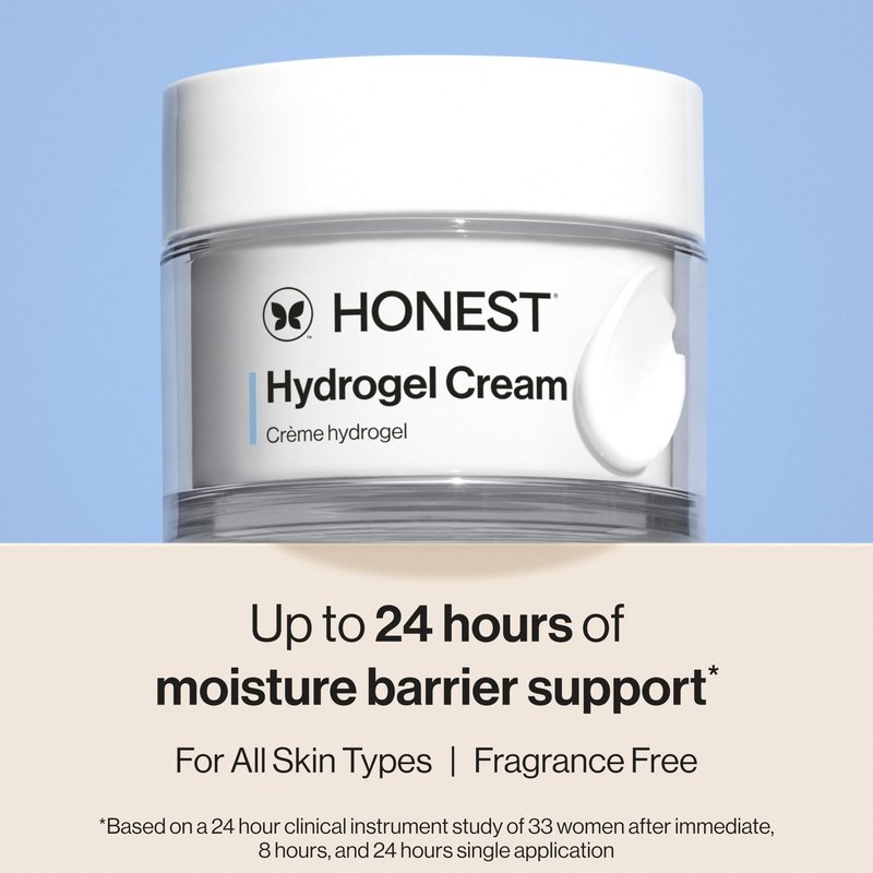 Honest Beauty Hydrogel Cream with Hyaluronic Acid, Lightweight Moisturizing Water, Gentle for Sensitive Skin, Fragrance-Free, Vegan 1.7, fl oz