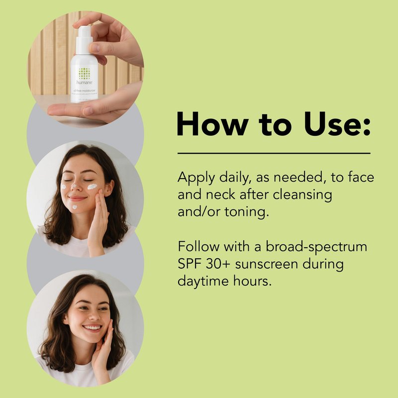 humane Oil-Free Daily Lightweight Face Moisturizer for Acne-Prone Skin - 4 Fl Oz - Gentle for All Skin Types - With Soothing Antioxidants Like Aloe Vera, Hyaluronic Acid, Cucumber and Grapeseed