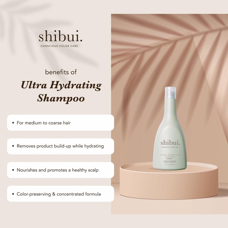 SHIBUI Ultra Hydrating Shampoo, Moisture-Rich Color Protection & Cleansing with Camellia & Lemongrass Oils for Medium to Textured Hair, Color-Safe & Silicone-Free, 12 Fl Oz