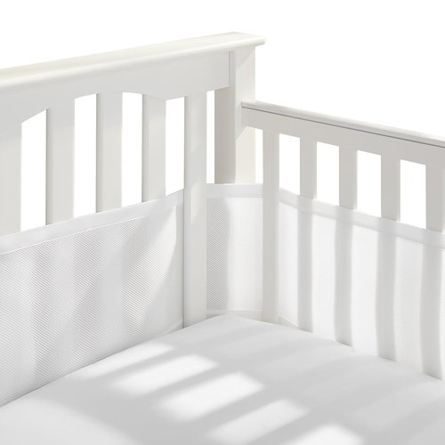 BreathableBaby Breathable Mesh Liner - Classic 3mm Mesh for Full-Size Cribs, White | Covers 3 or 4 Sides